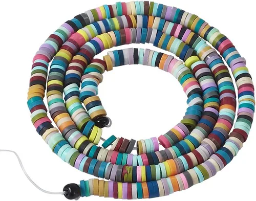 Vista 39 de Cheriswelry Kit de fabricación de pulseras de bricolaje con 7280 piezas de 30 colores de 0.236 in de disco plano redondo de arcilla polimérica