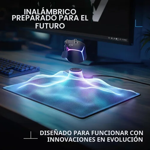 Vista 7 de Logitech G 502 X Lightspeed - Mouse inalámbrico para juegos + alfombrilla de mouse de carga inalámbrica Powerplay 2, color negro