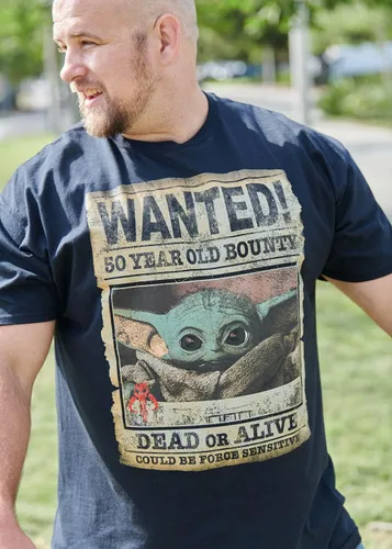 Vista 6 de STAR WARS Baby Yoda - Camiseta con póster de Mandalorian Wanted para hombre