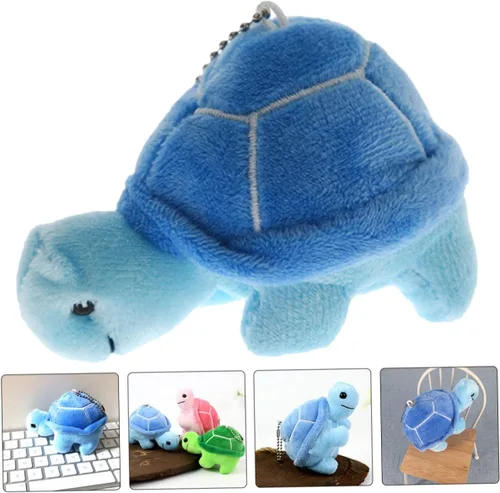 Vista 4 de Vaguelly Colgante de tortuga, llavero de tortuga, colgante de mochila Kawaii con animales esponjosos, adorno de recuerdo
