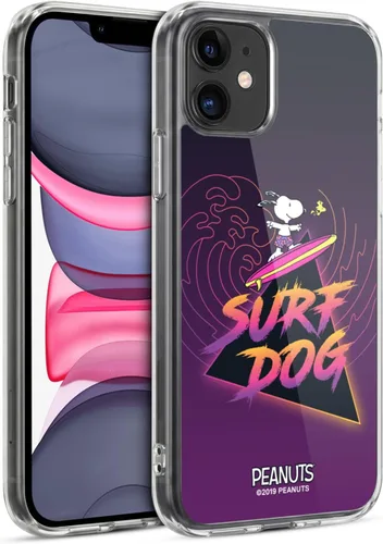 Vista 177 de Head Case Designs Funda de gel suave con licencia oficial de Peanuts Tropical Surf Snoopy Aloha Disco compatible con Apple iPhone 13 Mini Surf