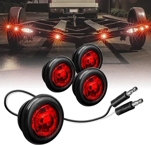 Vista 15 de TRUE MODS Luz de marcador LED redonda ámbar de 3/4 pulgadas para remolque 12V [DOT FMVSS 108] [SAE P2PC] [Salida semiesférica] [Impermeable IP67]