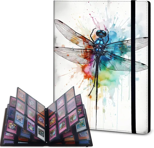 Vista 32 de Carpeta de tarjetas – Carpeta de 9 bolsillos para tarjetas intercambiables, carpeta de cuero de 360 bolsillos de carga lateral para MTG, TCG Bandera