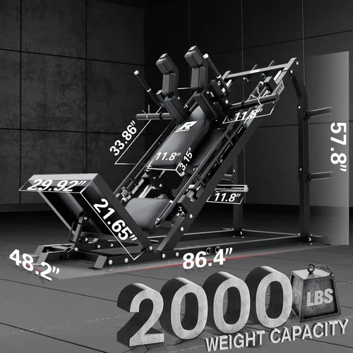 Vista 3 de RitFit Gazelle Pro - Máquina de prensa de piernas y sentadillas 3 en 1, máquina de prensa de piernas de acero de alta resistencia, capacidad de 2000
