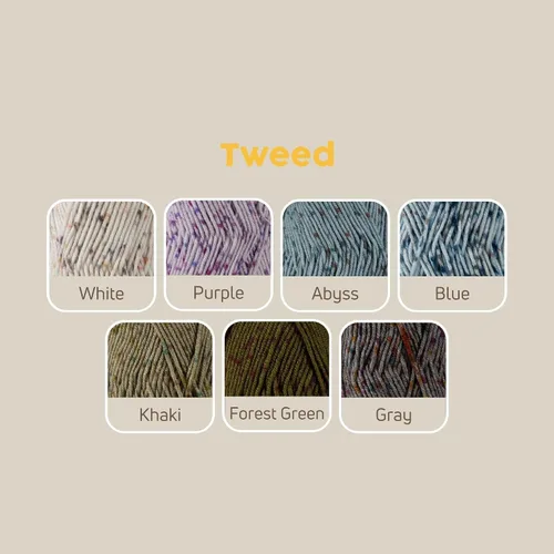 Vista 7 de S Sensy Tweed - Hilo mediano calibre acrílico #4 de primera calidad, color azul, 213 yardas, 4 onzas
