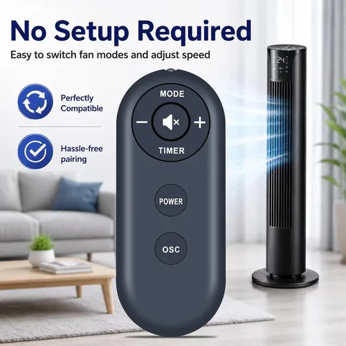 Vista 5 de Mando a distancia de repuesto compatible con ventilador de torre digital Cleanbreeze 32510411 Holmes de 36 pulgadas