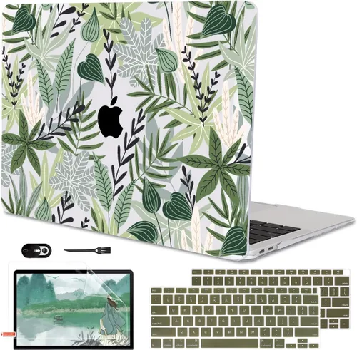 Vista 10 de Funda para MacBook Air de 13 pulgadas 2021 2020 2019 2018 para Mac A2337 M1 A2179 A1932 Funda con Touch ID, funda rígida de plástico