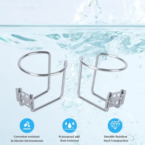 Vista 3 de RUR - Soporte universal para bebidas de acero inoxidable para barco, barco, camión, caravana, remolque