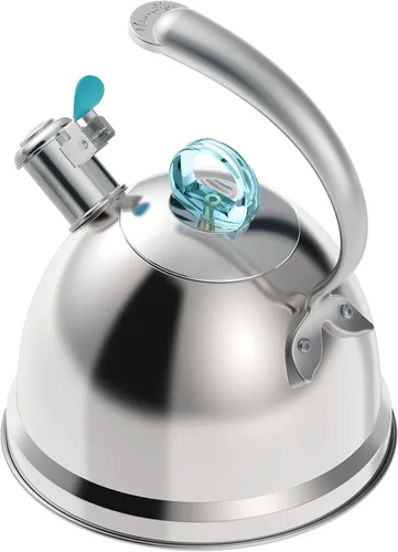 Vista 10 de Harriet Tetera para Estufa, Tetera Silbante de Acero Inoxidable de 2.5 Cuartos, Base de 3 Capas, Mango Ergonómico Único, Incluye Soporte para Olla