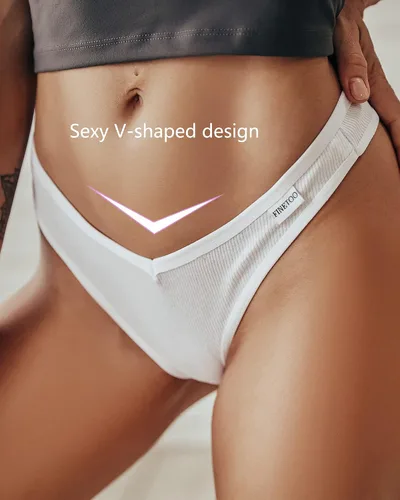 Vista 2 de FINETOO Paquete de 7 tangas para mujer, ropa interior de algodón transpirable de tiro bajo, bragas hipster sexy S-XL