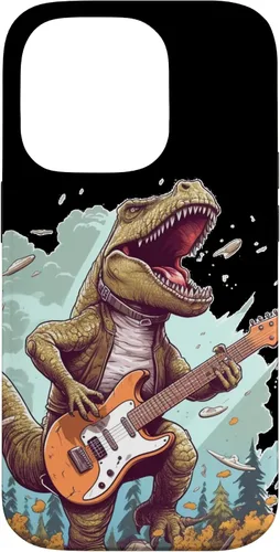 Vista 17 de Funda para iPhone 16 Cool Tyrannosaurus Rex con bajo para amantes de los dinosaurios