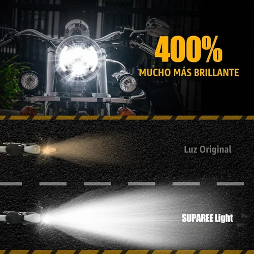 Vista 7 de Faros Delanteros LED de 7 Pulgadas con Aprobación DOT para Proyector Daymaker 2880lm Chip CREE & Philips para Harley Davidson, Faro-2 Road King