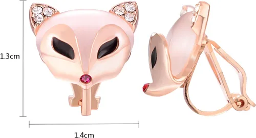 Vista 2 de Yoursfs Aretes de clip para mujer, aretes de clip chapados en oro de 18 quilates, sin perforar, Metal, Ópalo
