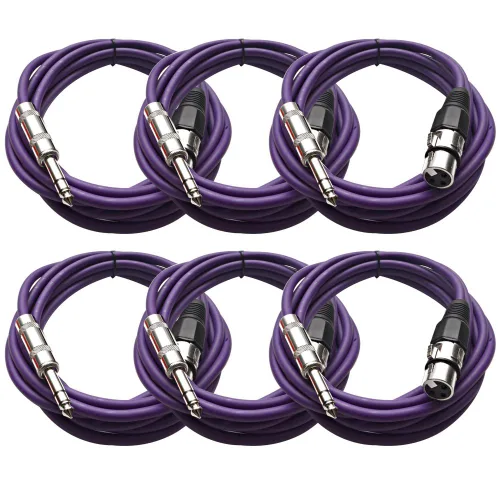Vista 23 de Seismic Audio - SATRXL-F2-6 Paquete de cable de conexión XLR negro de 2 pies XLR hembra a 1/4" TRS