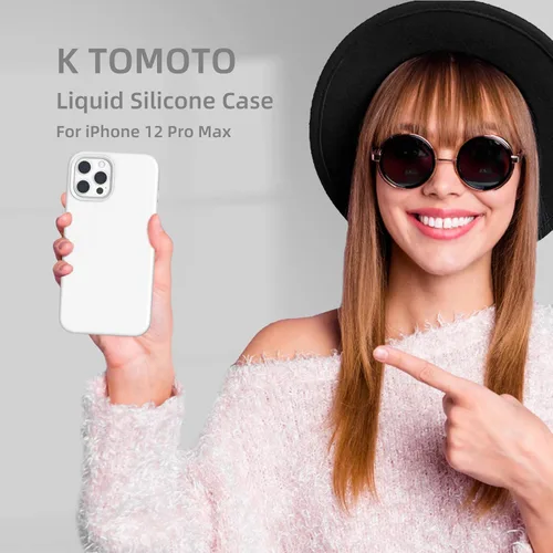 Vista 43 de Funda de silicona líquida compatible con iPhone 12 Pro Max 6.7 pulgadas, funda de gel de protección completa con forro de microfibra, funda