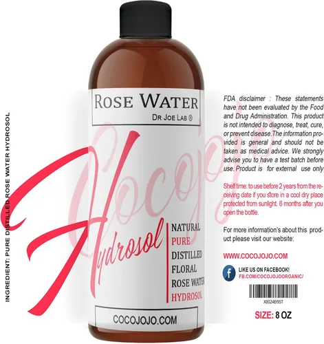 Vista 7 de Hidrosol de agua de rosas – 8 onzas y pulverizador – 100% natural puro vapor destilado búlgaro agua de rosas facial floral hidratante niebla