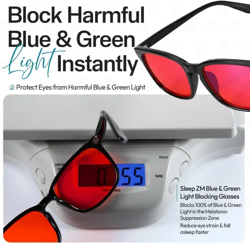 Vista 3 de Sleep ZM Blue Light Blocking & Light Sensitivity Glasses - 14 Lens Types for Comfort, Relaxation, Sleep & Relief