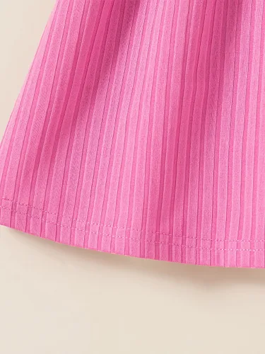 Vista 2 de Vestidos para niñas Vestidos para niñas pequeñas Paquete de 3 Vestido casual de fiesta con estampado patinador acampanado tipo A Vestido de verano