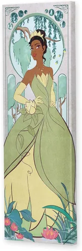 Vista 2 de Open Road Brands Disney - Lienzo decorativo para pared, diseño de princesa y rana Tiana, estilo Art Nouveau, diseño de princesa de Disney