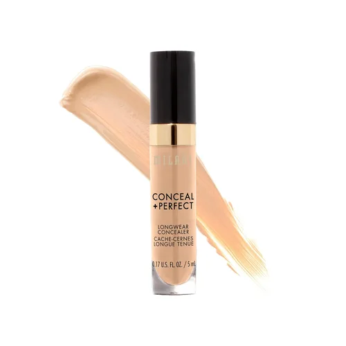 Vista 13 de Milani Conceal + Perfect Corrector de Larga Duración de Cobertura Completa Infundido con Ácido Hialurónico y Vitamina E, Cubre Ojeras, Manchas e