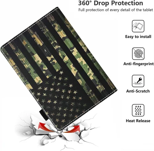 Vista 5 de Funda para tablet Amazon Kindle Fire HD 10 de 10.1" (9ª/7ª generación, versión 2019/2017) – Funda de piel sintética con función de encendido