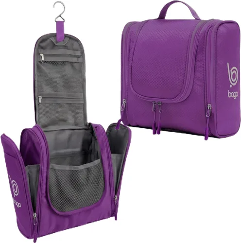 Vista 27 de Bolsa de Aseo de Viaje Bago Bolsa de Aseo Impermeable Colgante Bolsa de Aseo Grande para Baño y Viaje Organizador de Bolsa de Artículos de Tocador