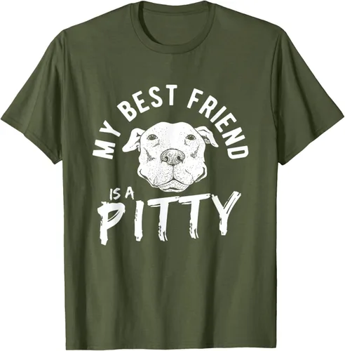 Vista 53 de My Best Friend Is A Pitty Pitties Pitbull - Camiseta Negro