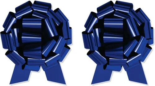 Vista 21 de Lazo de regalo grande azul de 12 pulgadas, lazo metálico con cuerda de tirar perfecto para envolver regalos, grandes presentes, autos, bicicletas
