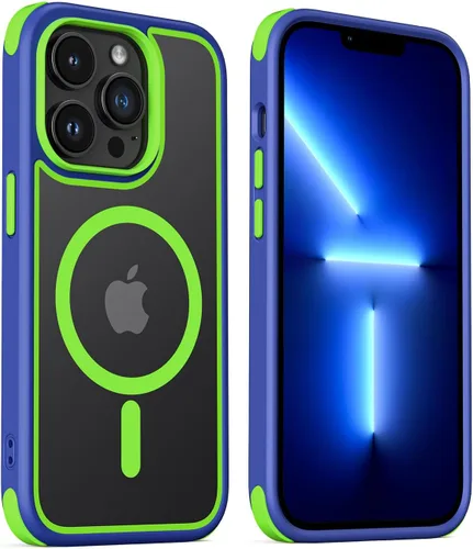 Vista 17 de Mobnano Funda para iPhone 13 Pro, compatible con MagSafe, funda transparente con anillo magnético, diseño multicolor protector a prueba de golpes