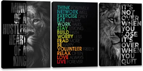 Vista 13 de Halioyo Pósteres motivacionales en lienzo, arte de pared inspirador, cita de empresario, decoración de pared, obra de arte para sala de estar