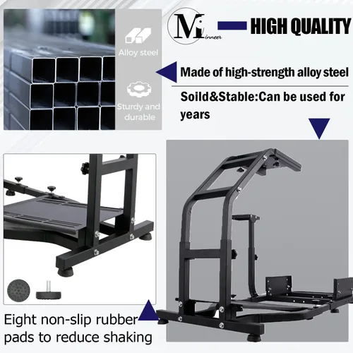 Vista 4 de Minneer G920 Driving Simulator Cockpit for LogitechThrustmaster G29G920G923T80T150 Racing Wheel Stand Adjustable Frame Height Wheel Pedals Seat NOT