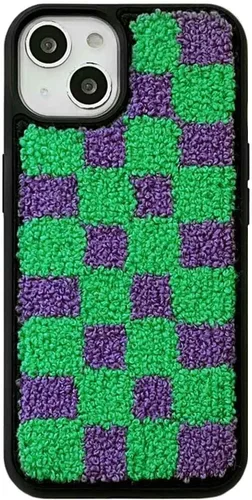 Vista 22 de Funda de briquetas linda y esponjosa para iPhone 14, 6.1 pulgadas (negro)