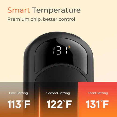Vista 3 de Electric Hand Warmers Rechargeable, 104–131°F with Temp & Battery Display, 3 Heat Levels, Fast Heating, Smart Temp Control, Pocket-Size, Fits in