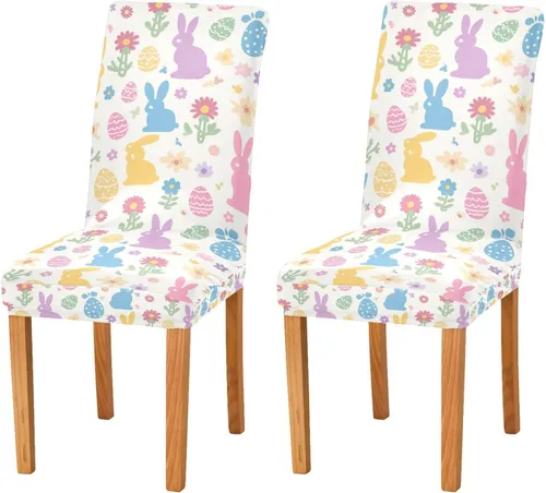 Vista 18 de Kcldeci Juego de 4 fundas de elastano para sillas de comedor navideñas, fundas elásticas para sillas de jengibre navideñas, fundas de asiento