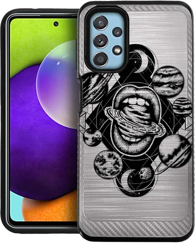 Vista 16 de CasesOnDeck - Funda de doble capa compatible con Samsung Galaxy A32 5G y A32 [armadura cepillada] Carcasa de dos piezas de metal cepillado
