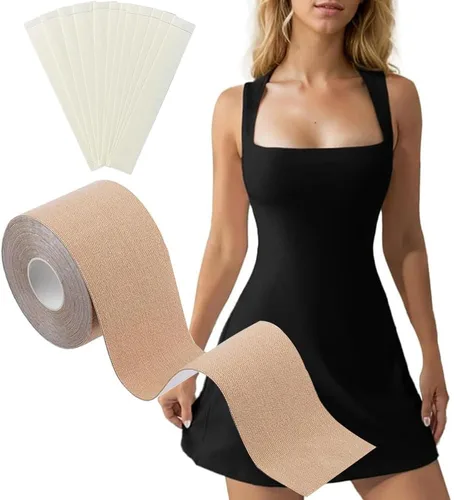 Vista 8 de Cinta de elevación BoobTape, con 36 cintas de doble cara, cinta multifuncional, cinta de levantamiento facial, cinta de elevación de cuello.