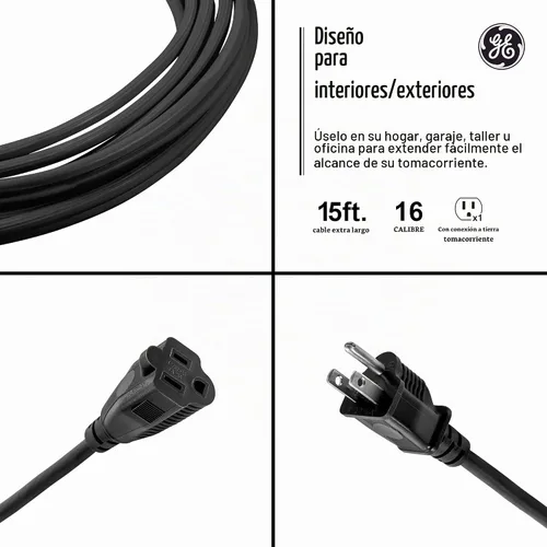 Vista 2 de GE Cable de extensión para exteriores, 15 pies, cable de extensión