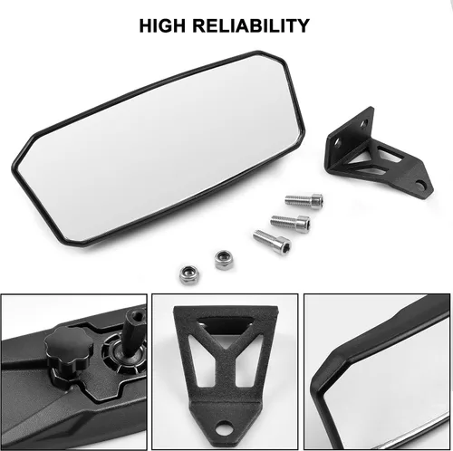 Vista 5 de SAUTVS Espejo retrovisor para Can-Am Commander Defender Trail, espejo central convexo ajustable para accesorios Can am Commander Defender Maverick