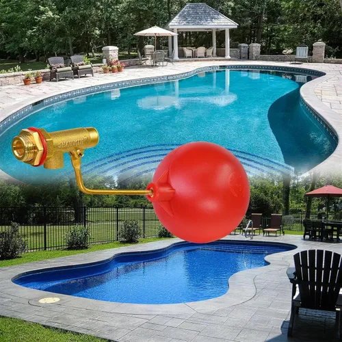 Vista 6 de Válvula de flotador de llenado automático de piscina 3/8", válvula de nivel de agua de latón para piscina y estanque