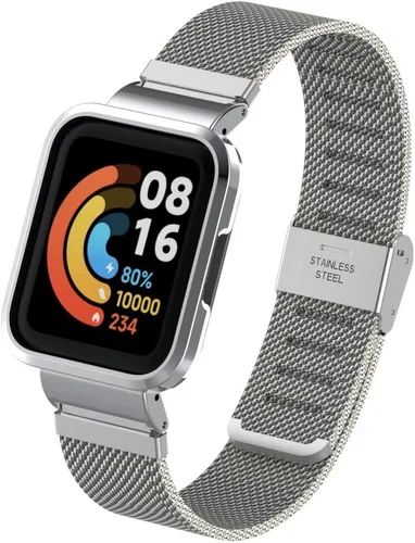 Vista 6 de Compatible con Redmi Watch 2 Lite, correa de repuesto de metal de acero inoxidable compatible con Xiaomi Mi Watch Lite 2 Smart Watch