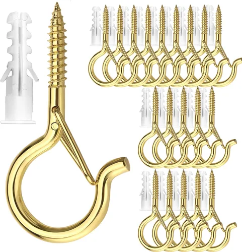 Vista 14 de PlusRoc Paquete de 20 ganchos de tornillo para colgar plantas al aire libre Negro