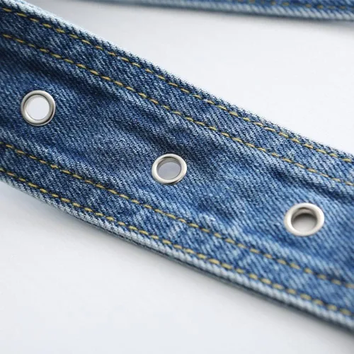 Vista 7 de Tong Gu 1 cinturón de mezclilla para mujer hebilla de metal estilo punk estilo vintage