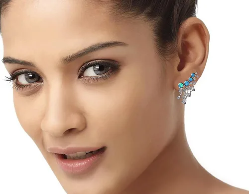 Vista 2 de Tingle Alexandrite Stud Pendientes de plata de ley para mujer, pendientes de plata de ley con ópalo de oruga