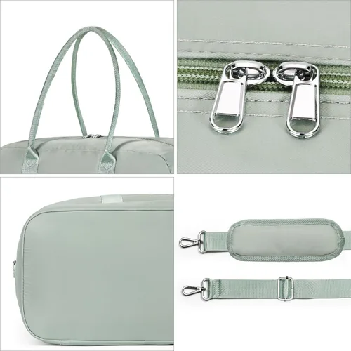 Vista 184 de IBFUN Bolsas de fin de semana para mujer, bolsa grande de lona para viaje, bolsa de viaje con compartimento para zapatos, 21 pulgadas, juego de 3