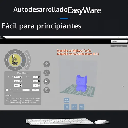 Vista 3 de Impresora 3D para principiantes, tamaño compacto, alta resolución, calefacción eficiente, diseño robusto, para proyectos educativos, color blanco