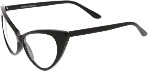 Vista 4 de zeroUVRetro High sentado Templos lente transparente anteojos de ojo de gato exagerada 55mm