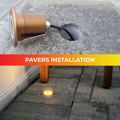 Vista 7 de LUMENGY Luz LED para pavimentadora y cubierta con efecto de luz de anillo patentado, 1 W, 12 V de bajo voltaje, IP67 impermeable, para cubiertas