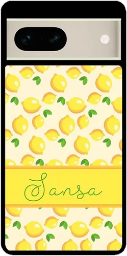 Vista 2 de Lemon Lover - Funda de goma negra con inicial personalizada compatible con Google Pixel 10, 10 Pro, 10 Pro XL, 9a, 9 Pro, Pixel 9, Pixel 9 Pro XL