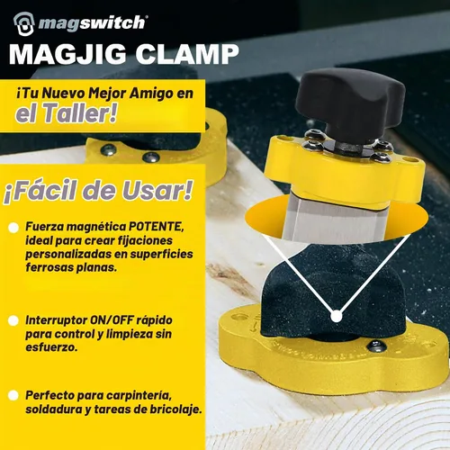 Vista 3 de Magswitch MagJig 60 Abrazadera de Base Magnética para Carpintería y Soldadura para Suministros de Trabajo en Madera, Accesorios, Herramientas