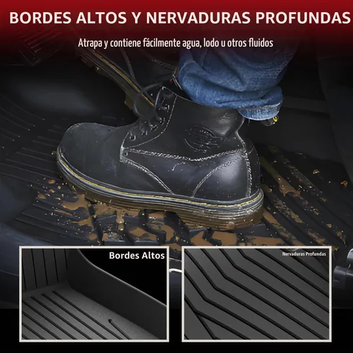 Vista 4 de LASFIT Tapetes de elastómero termoplástico para 1a y 2a fila de asientos de auto, para todo tipo de clima